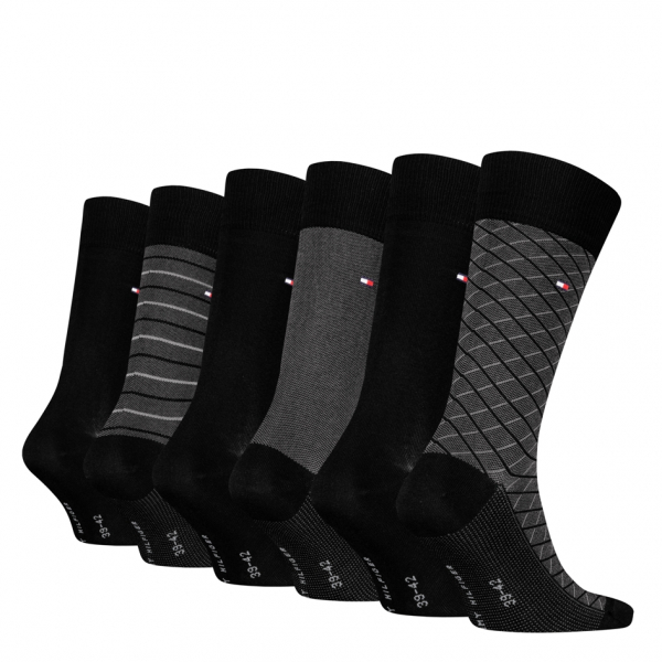 6 Paar Tommy Hilfiger Herren - Business Baumwollsocken - Geschenkbox: Black