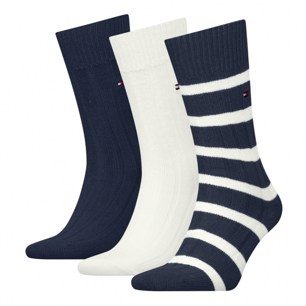 3 Paar Tommy Hilfiger Herren - Cosy Bootsocks - Geschenkbox: Navy