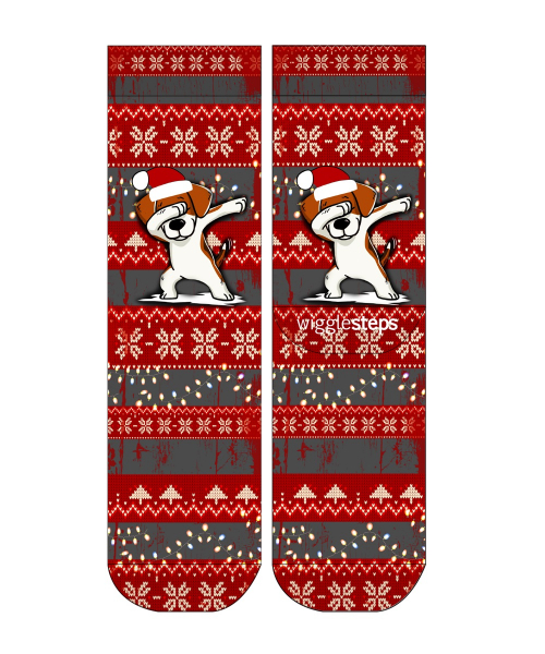 Preview: Wigglesteps Herren - Socken - Style: 90053 - X-Mas Dog
