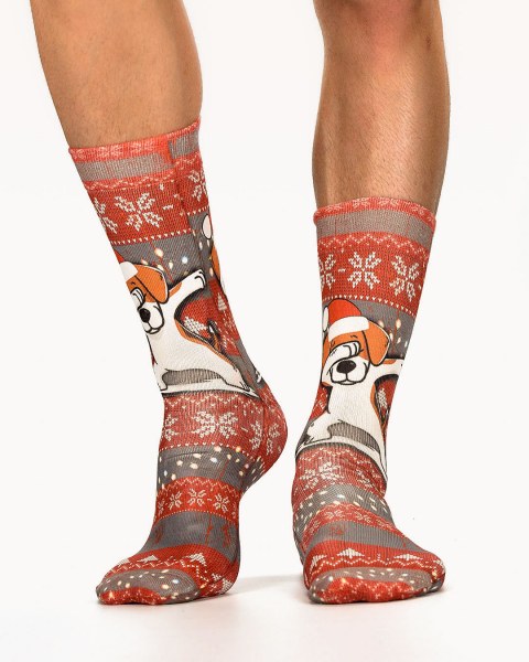 Preview: Wigglesteps Herren - Socken - Style: 90053 - X-Mas Dog