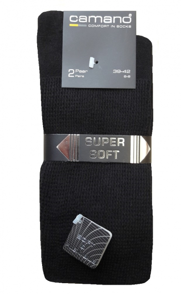 2 Paar Netzschaft Spezial Diabetikersocken - Schwarz
