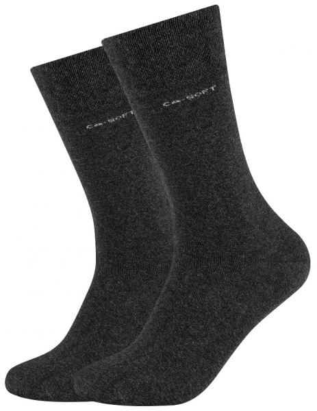 2 Paar Camano CA - SOFTBUND Socken Klassik - Anthrazit