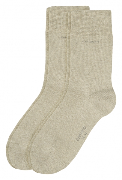 2 Paar CA - SOFTBUND Socken ohne Gummidruck - Beigemelange - Größe 47/49