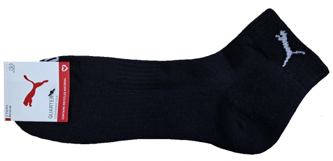 3 Paar Puma Sport P-Sohle MATCH Quarter - Schwarz