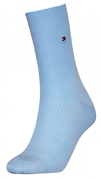 Preview: Tommy Hilfiger Damen Premium Ripp Soft Viskose Socken - Light Blue