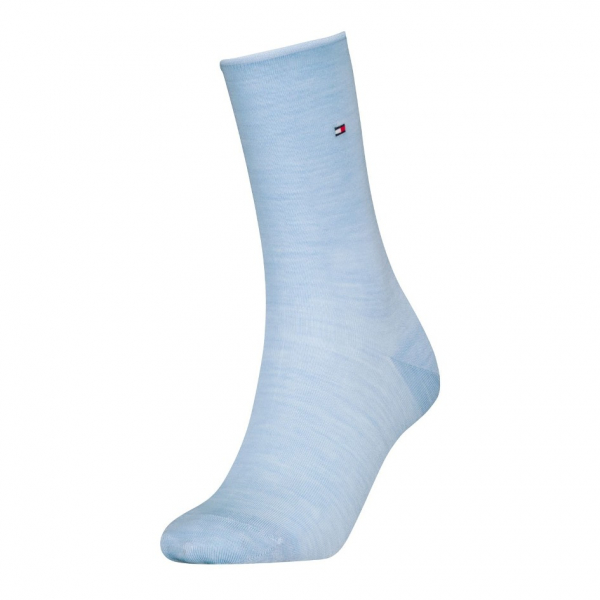 Tommy Hilfiger Damen Premium Soft Merino Rollrand Socken - Light Blue