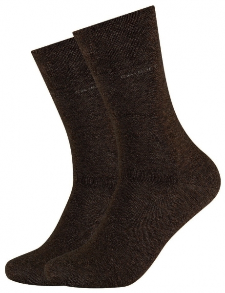2 Paar CA - SOFTBUND Socken ohne Gummidruck - Braunmeliert - Größe 43/46