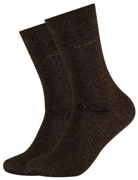 2 Paar Camano CA - SOFTBUND Socken Klassik - Braunmelange