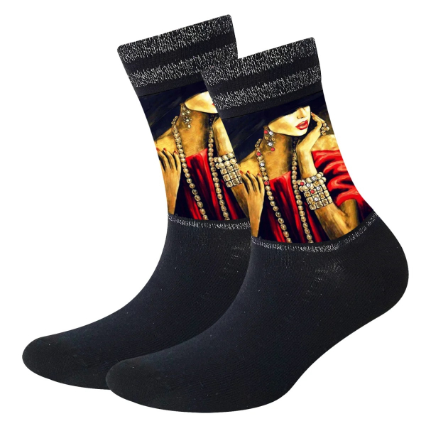 Cool 7 - Damensocken mit Strass - Motiv - C0414