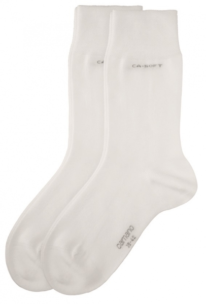 2 Paar CA - SOFTBUND Socken ohne Gummidruck - Weiss - Größe 47/49