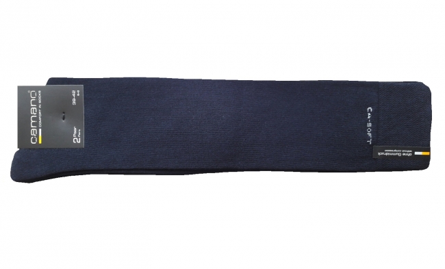 2 Paar Camano Baumwoll Kniestrümpfe Softbund - Marine - Größe 39/42