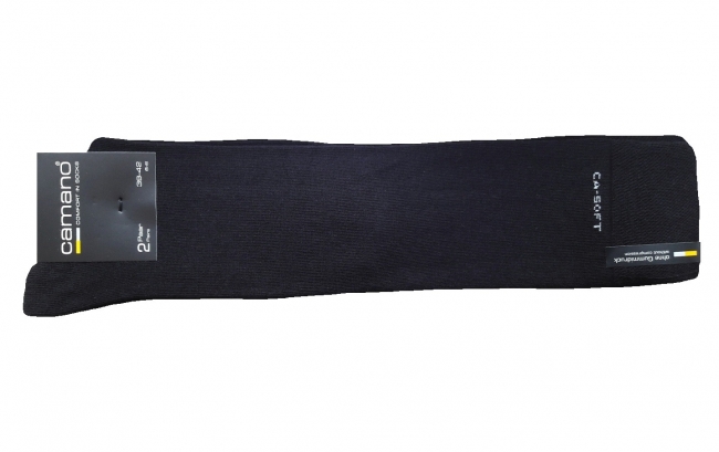 2 Paar Camano Baumwoll Kniestrümpfe Softbund - Schwarz - Größe 43/46