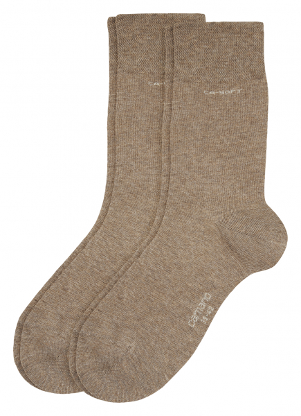 2 Paar Camano CA - SOFTBUND Socken Klassik - Caramel