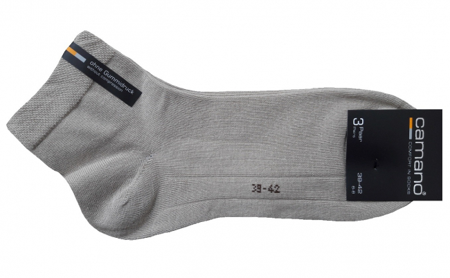 3 Paar Camano Baumwoll Quarter - druckfreie Kurzsocken - Sandmelange