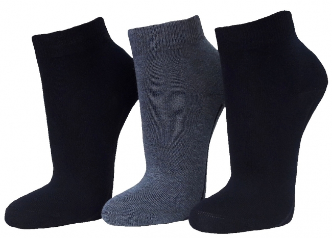 3 Paar Camano Quarter Kurzsocken ohne Gummi - Jeansmix - Größe 47/49