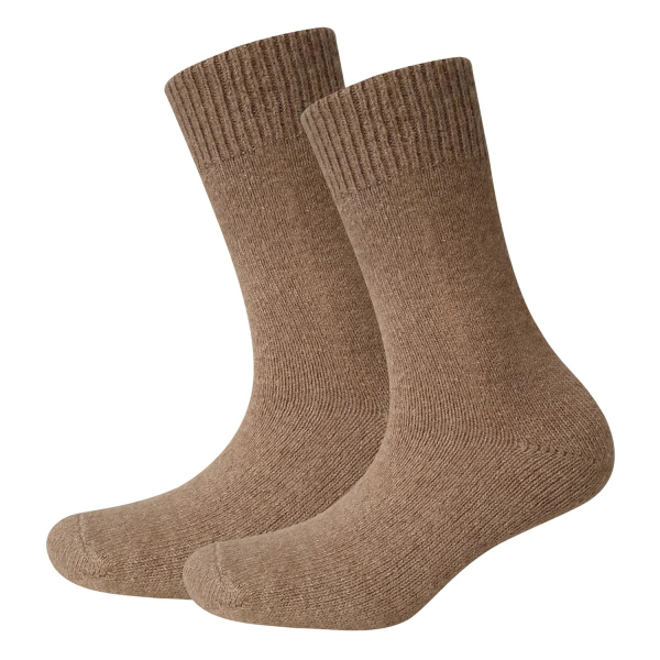2 Paar Damensocken Mohair - Kuschelsocken - Caramel