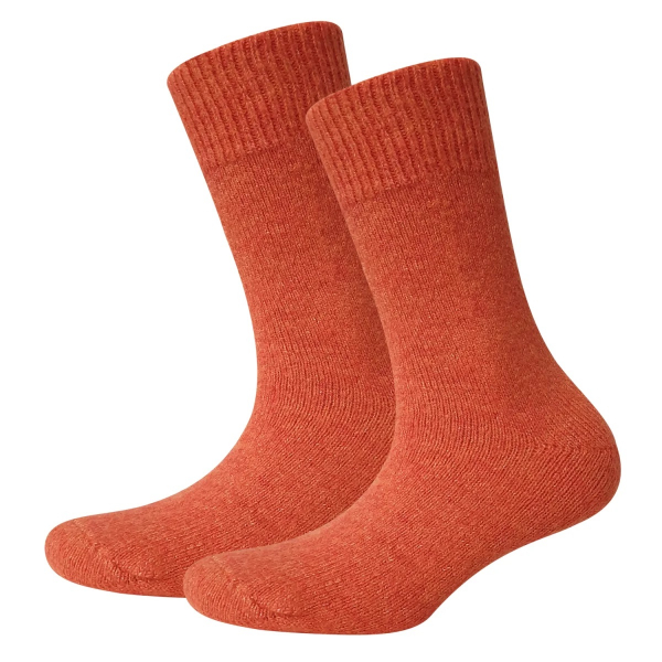 2 Paar Damensocken Mohair - Kuschelsocken - Orange