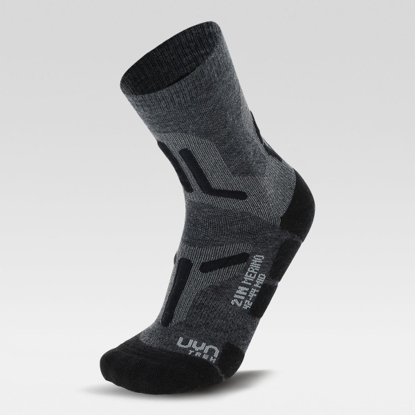 UYN Herren - Trekking 2IN Merino Socken - Anthrazit/Schwarz