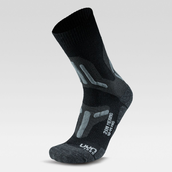 UYN Damen - Trekking 2IN Merino Socken - Schwarz/Grau