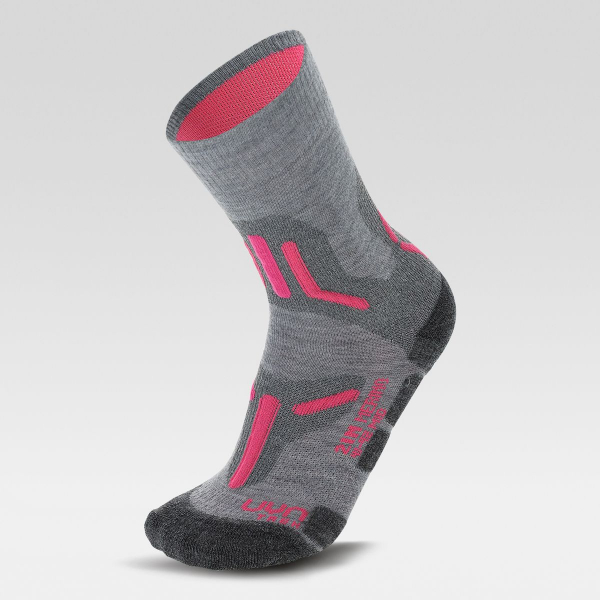 UYN Damen - Trekking 2IN Merino Socken - Hellgrau/Pink