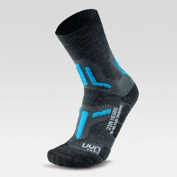 UYN Damen - Trekking 2IN Merino Socken - Grau/Türkis