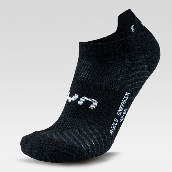 2 Paar UYN Unisex - Agile Sneaker mit Frotteesohle - Schwarz