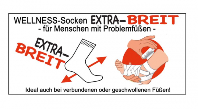 2 Paar Extra Weite / Breite - Diabetikersocken Normallang - Jeansblau - Größe 43/46