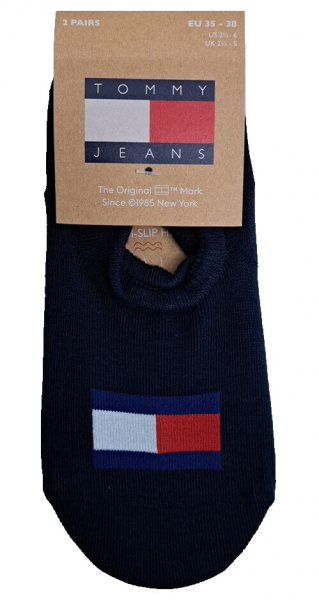 2 Paar Tommy Hilfiger Slip Stop HIGH CUT Footies- Schwarz - Größe 43/46