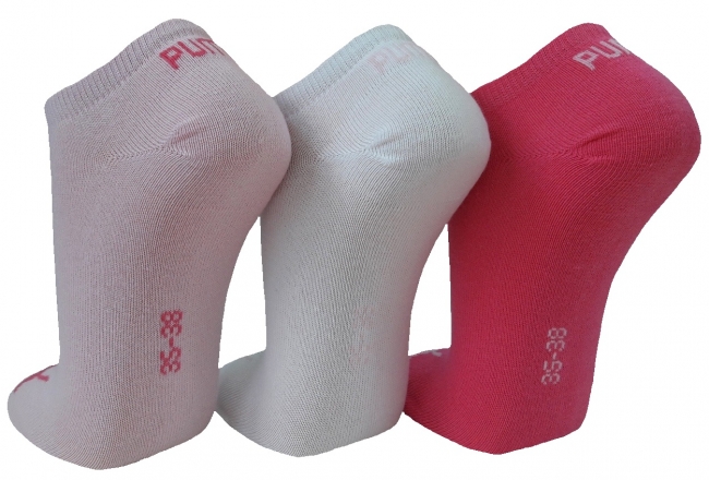 3 Paar Puma Sneaker - Invisible Farbset - mit Pink - Größe 35/38