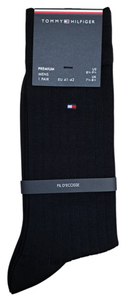 Preview: Tommy Hilfiger Herren - Premium Fil D'Ecosse Socken - Uni Schwarz