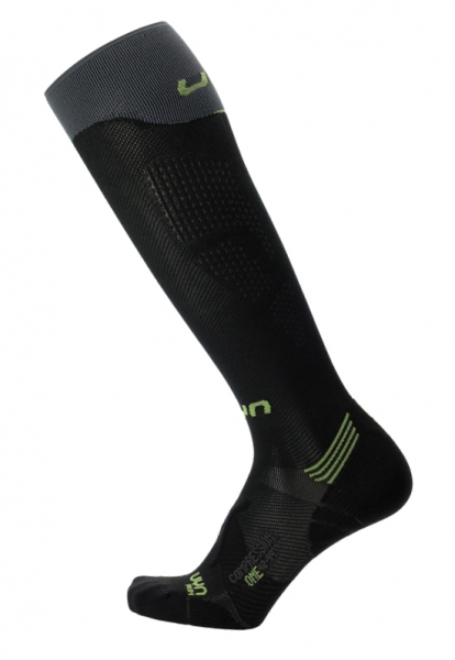 Herren UYN - Run Compression One - Supersoft Kniestrumpf - Schwarz