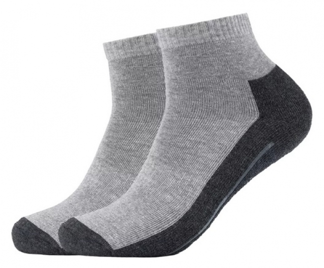 2 Paar Camano Sport Quarter - Frotteesohle Kurzsocken - Grau