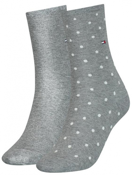 2 Paar Tommy Hilfiger Damen - Business Baumwollsocken - DOT Farbset: Graumelange