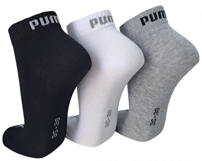 3 Paar Puma Klassik Quarter - Farbset - Basic MIX - Größe 39/42