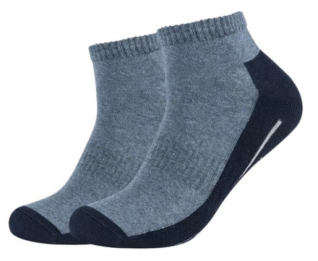 2 Paar Camano Sport Quarter - Frotteesohle Kurzsocken - Jeansmelange