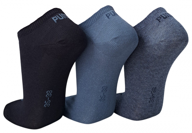 3 Paar Puma Sneaker - Invisible Farbset - FX Demin Blue - Größe 39/42