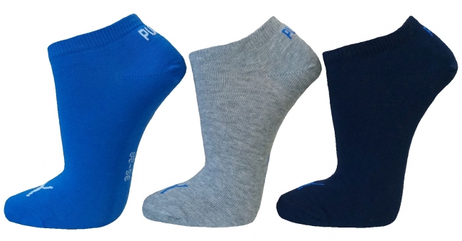 3 Paar Puma Sneaker - Invisible Farbset - mit Kraftblau - Größe 35/38