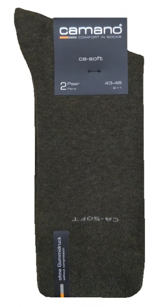 2 Paar Camano CA - SOFTBUND Socken Klassik - Loden