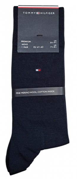 Tommy Hilfiger Herren - Premium Merino Socken - Uni Navy