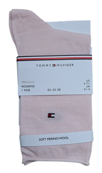 Preview: Tommy Hilfiger Damen Premium Soft Merino Rollrand Socken - Light Pink