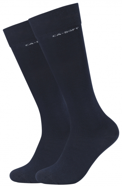 Preview: 2 Paar Camano Baumwoll Softbund Kniestrümpfe - Marineblau