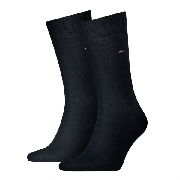 2 Paar Tommy Hilfiger Herrensocken - Uni Dark Navy - Größe 43/46