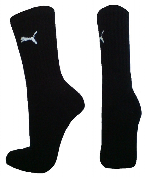 3 Paar Puma Sportsocken Normallang Farbset - Schwarz - Größe 35/38