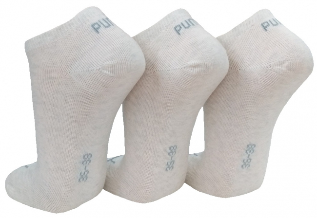 3 Paar Puma Basic Unisex Sneaker Füßlinge - Farbset: Uni Oat (Haferton)