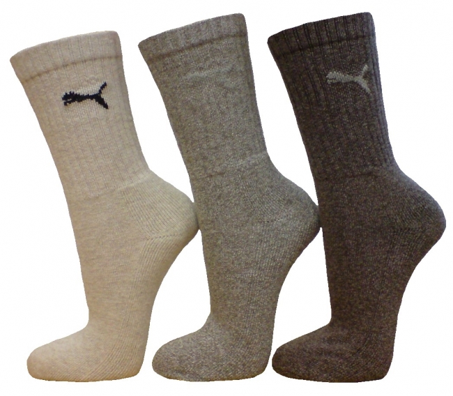 3 Paar Puma Sportsocken Normallang Farbset - Beigemix - Größe 35/38