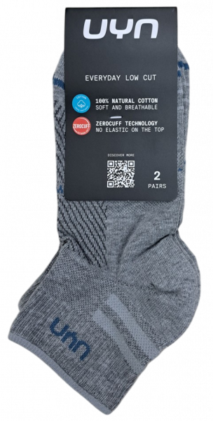 Preview: 2 Paar UYN Unisex - Low Cut Quarter - Grau