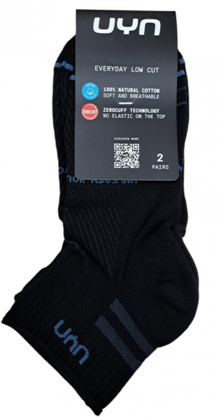 Preview: 2 Paar UYN Unisex - Low Cut Quarter - Schwarz