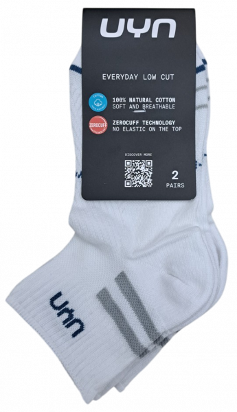 Preview: 2 Paar UYN Unisex - Low Cut Quarter - Weiss