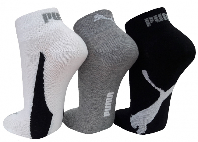 3 Paar Puma Retro Lifestyle Quarter - FX Set: Weiß/Grau/Schwarz