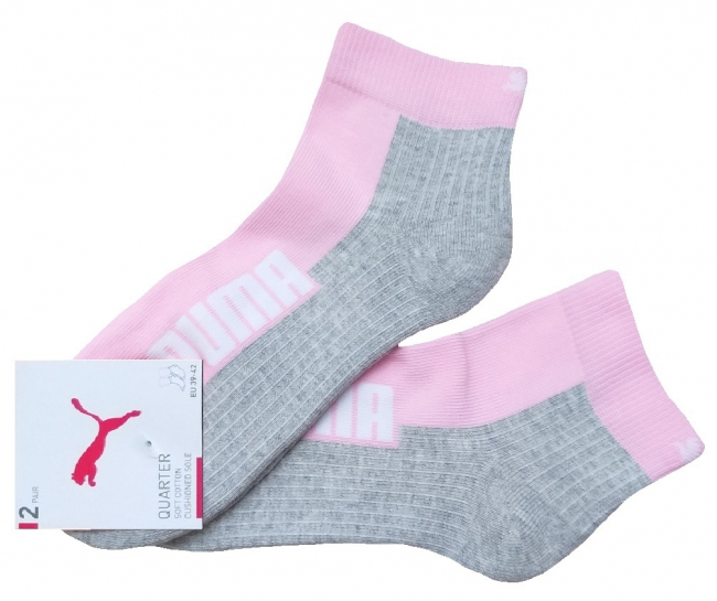 2 Paar Puma Frotteesohle Jump Quarter - Rosa